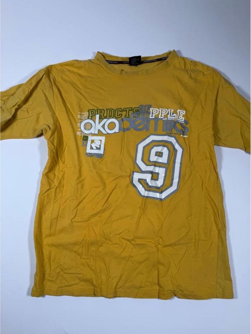 Akademiks Yellow Graphic Cotton T-Shirt L